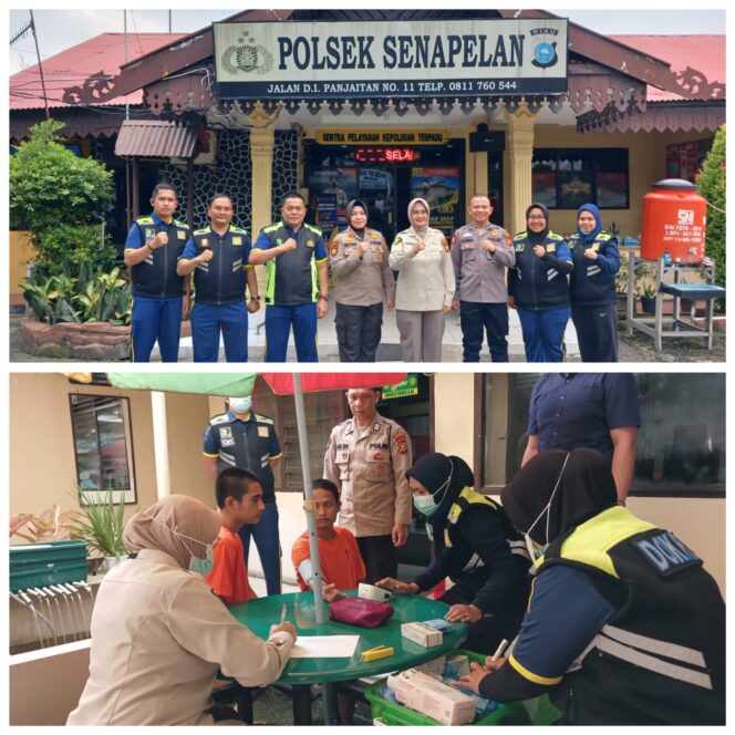 
 Polsek Senapelan Laksanakan Pemeriksaan Kesehatan Rutin Para Tahanan